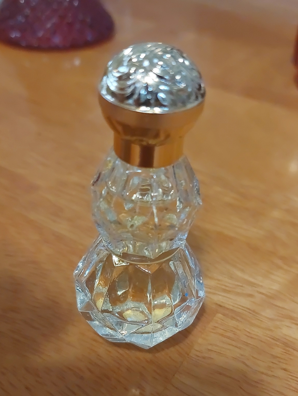💚3/$25 VTG 70s Avon Charisma Mini Diamond Cut Clear Glass Gold